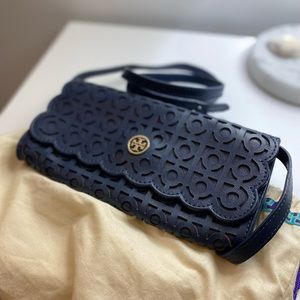 Tory Burch Navy Clutch